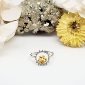 Bague ajustable acier inoxydable argenté - CAROTTE SAUVAGE teintée jaune